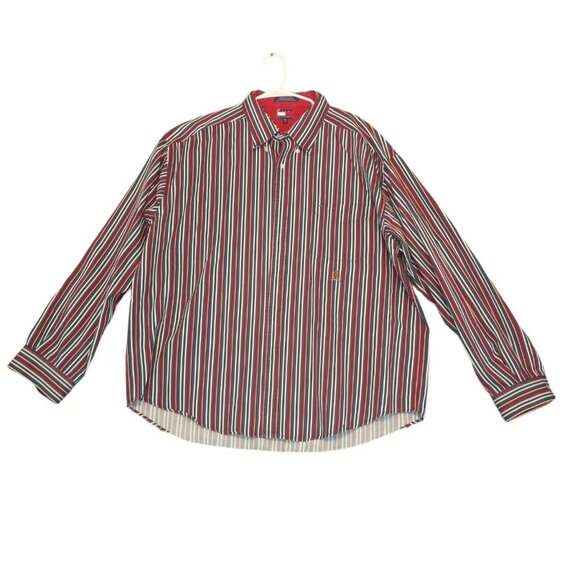 Tommy Hilfiger Vintage 1990's  Men's XXL Striped Button Down Long Sleeve Shirt - Picture 1 of 13